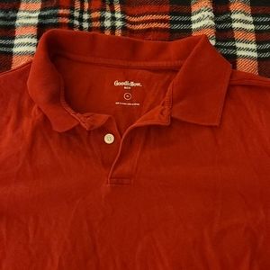 Red polo shirt